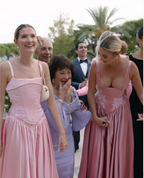 Pink Retro Elegant A-Line Spaghetti Strap Satin Long Prom Dresses Birthday Prom Dresses Bridesmaid Dresses