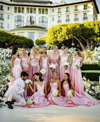 Pink Retro Elegant A-Line Spaghetti Strap Satin Long Evening Dress Birthday Party Dress Bridesmaid Dress