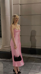 Pink Satin Prom Dresses Long Prom Dresses Prom Dresses