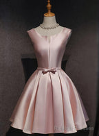 Pink Satin Short Prom Dress , Lovely Satin Homecoming Dress