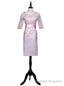 Pink Sheath Half Sleeves Appliques Mother Of The Bride Dresses