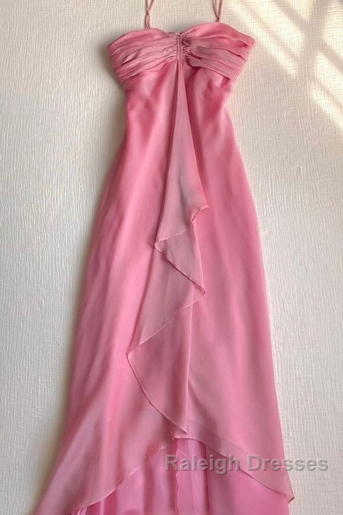 Pink Sheath Long Prom Dresses Sweet Formal Party Dress