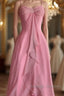 Pink Sheath Long Prom Dresses Sweet Formal Party Dress