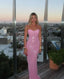Pink Shiny Fashion Elegant Long Mermaid Slim Sequin Ball Gown Evening Dress Party Dress