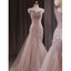 Pink Shiny Tulle Mermaid Prom Dresses Fairy Prom Dresses
