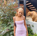 Pink Spaghetti Straps Pleated Long Prom Dresses Wedding Guest Dresses