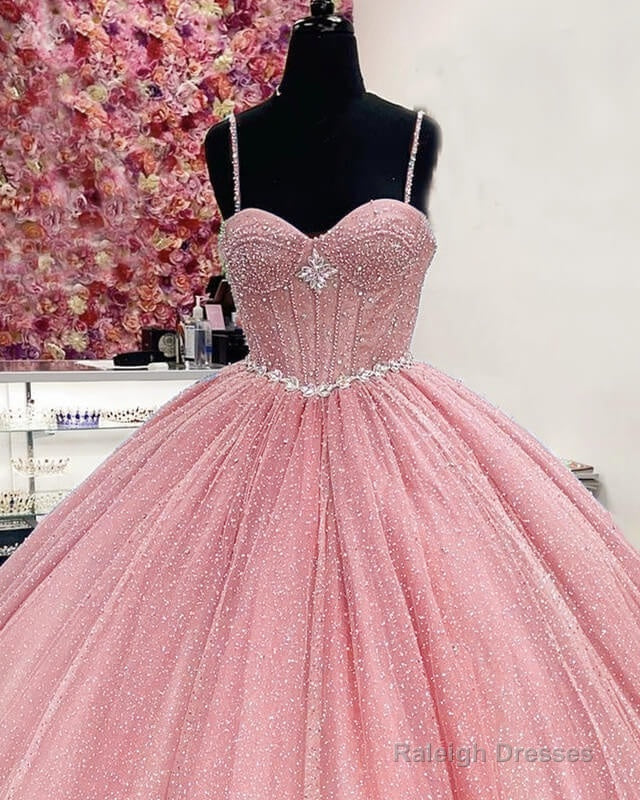 Pink Sparkly Ball Gown Corset Dress