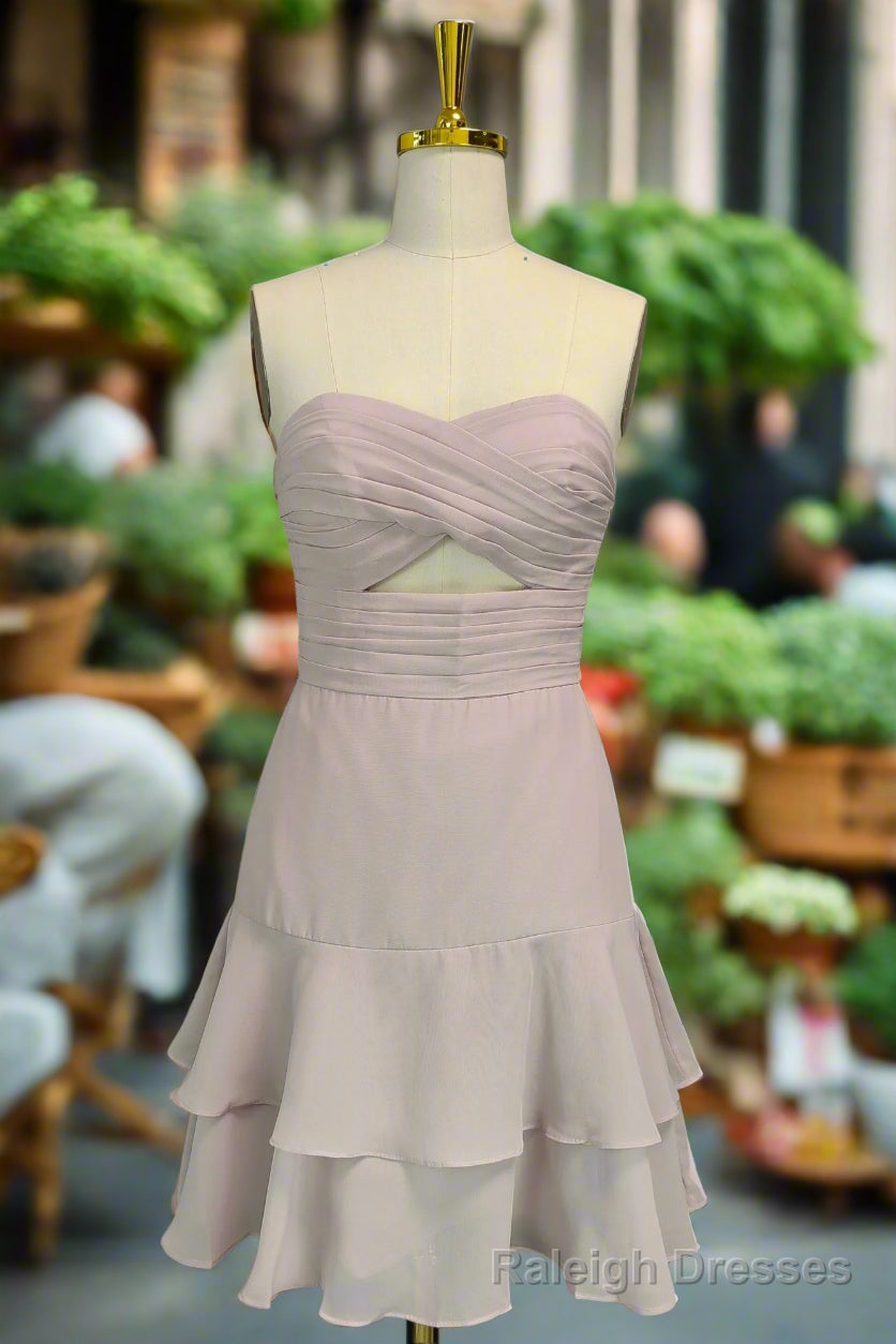 Pink Sweetheart A Line Short Homecoming Dresses Cute Mini Graduation Dresses