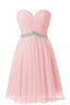 Pink Sweetheart Beaded Homecoming Dressese