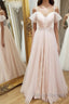 Pink sweetheart neck tulle long prom dress, pink evening dress