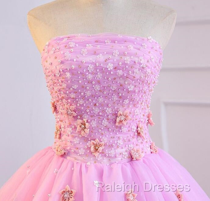 Pink Tulle Ball Gown Sweet 16 Party Dress, Pink Formal Dresses, Quinceanera Dress Secondary image