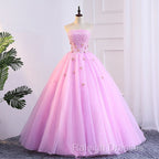 Pink Tulle Ball Gown Sweet 16 Party Dress, Pink Formal Dresses, Quinceanera Dress