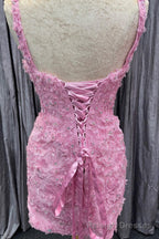 Pink Tulle Floral Appliques Sweetheart Lace-Up Quinceanera Dress