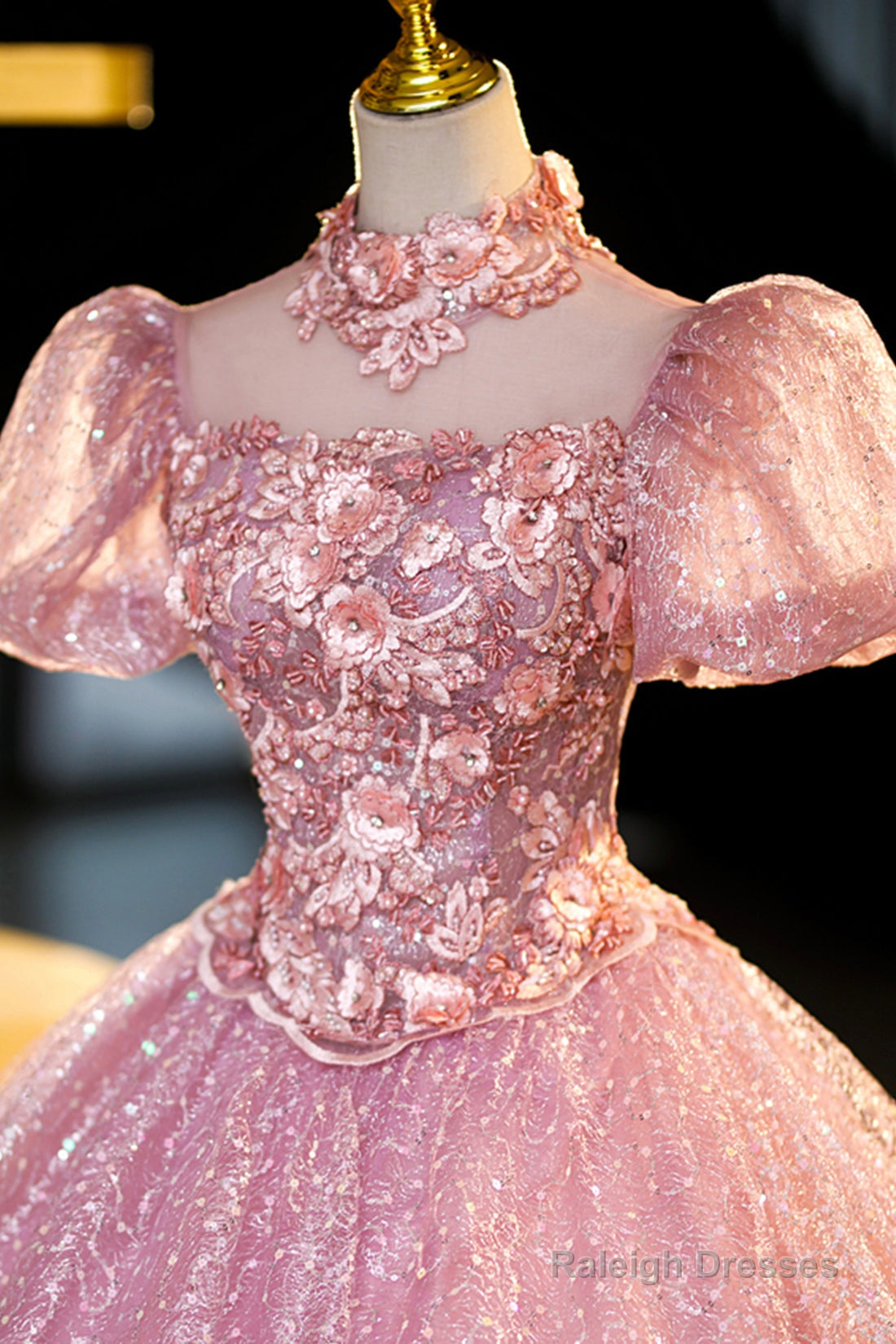 Pink Tulle Lace Princess Dresses Beautiful A-Line Prom Dresses Sweet 16 Dresses Secondary image