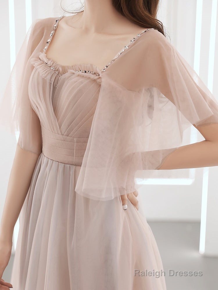 Pink Tulle Off Shoulder Short Party Dress, Pink Tulle Homecoming Dresses