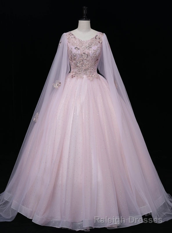 Pink Tulle Sequins Beading Embroidery Quinceanera Dress Main image