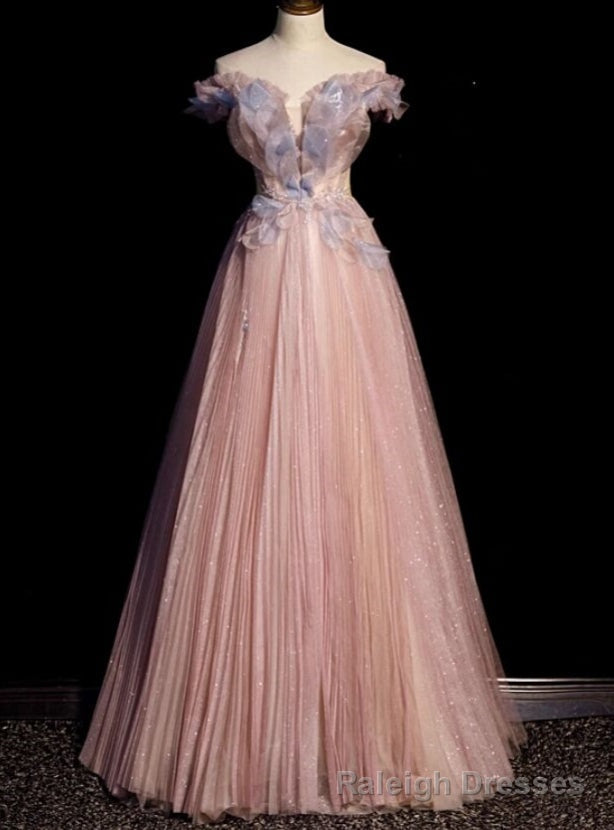 Pink Tulle Sequins Pleats Beading Prom Dress Main image