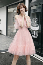 Pink Tulle Short Prom Dress, A-Line Party Dress