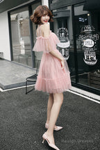 Pink Tulle Short Prom Dress, A-Line Party Dress