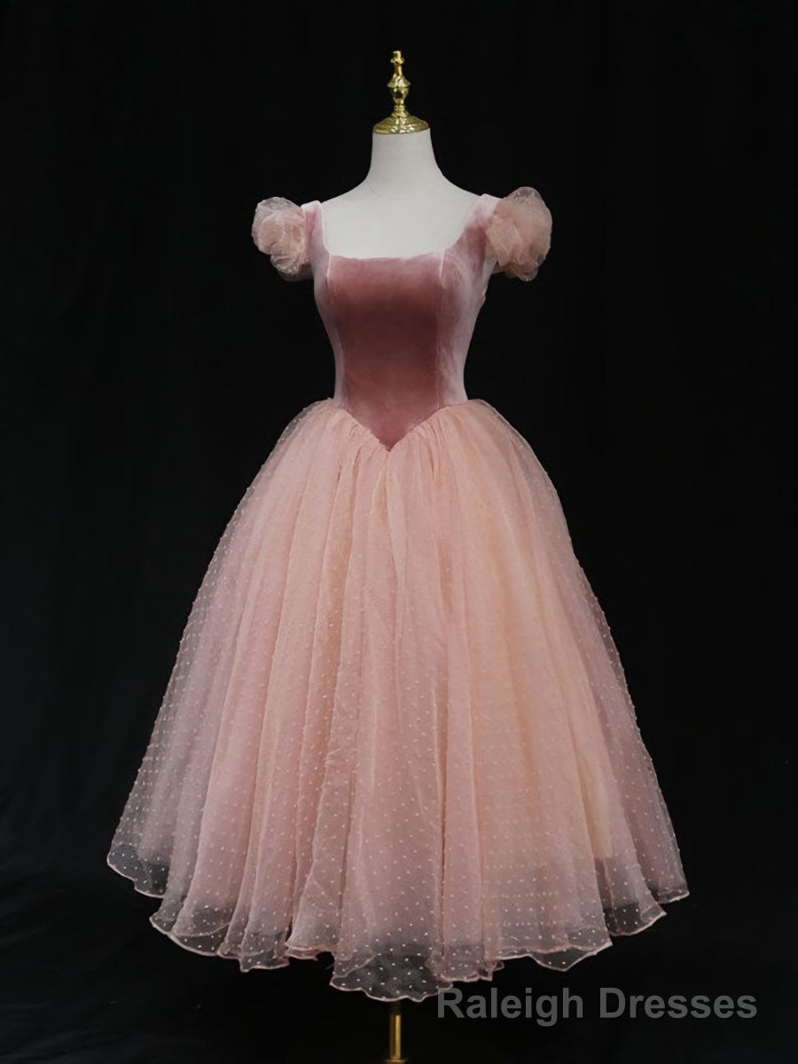 Pink tulle short prom dress pink tulle homecoming dress