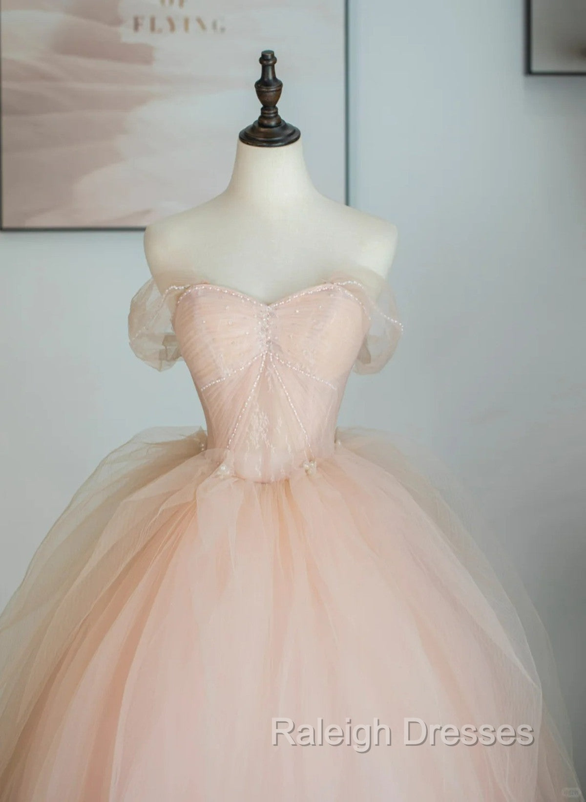 Pink Tulle Sweetheart Ball Gown Cute Sweet 16 Dress, Pink Tulle Prom Dress Secondary image