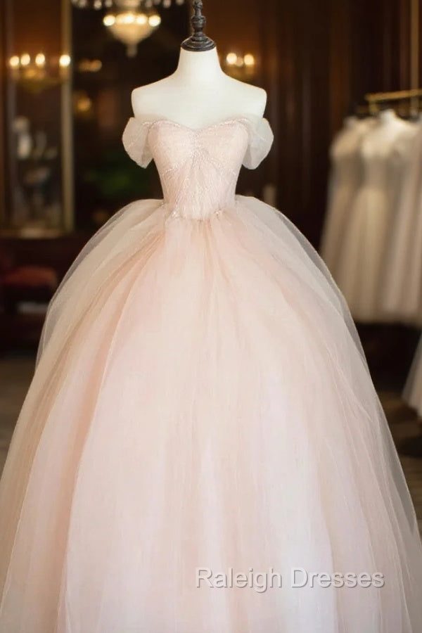 Pink Tulle Sweetheart Ball Gown Cute Sweet 16 Dress, Pink Tulle Prom Dress Main image