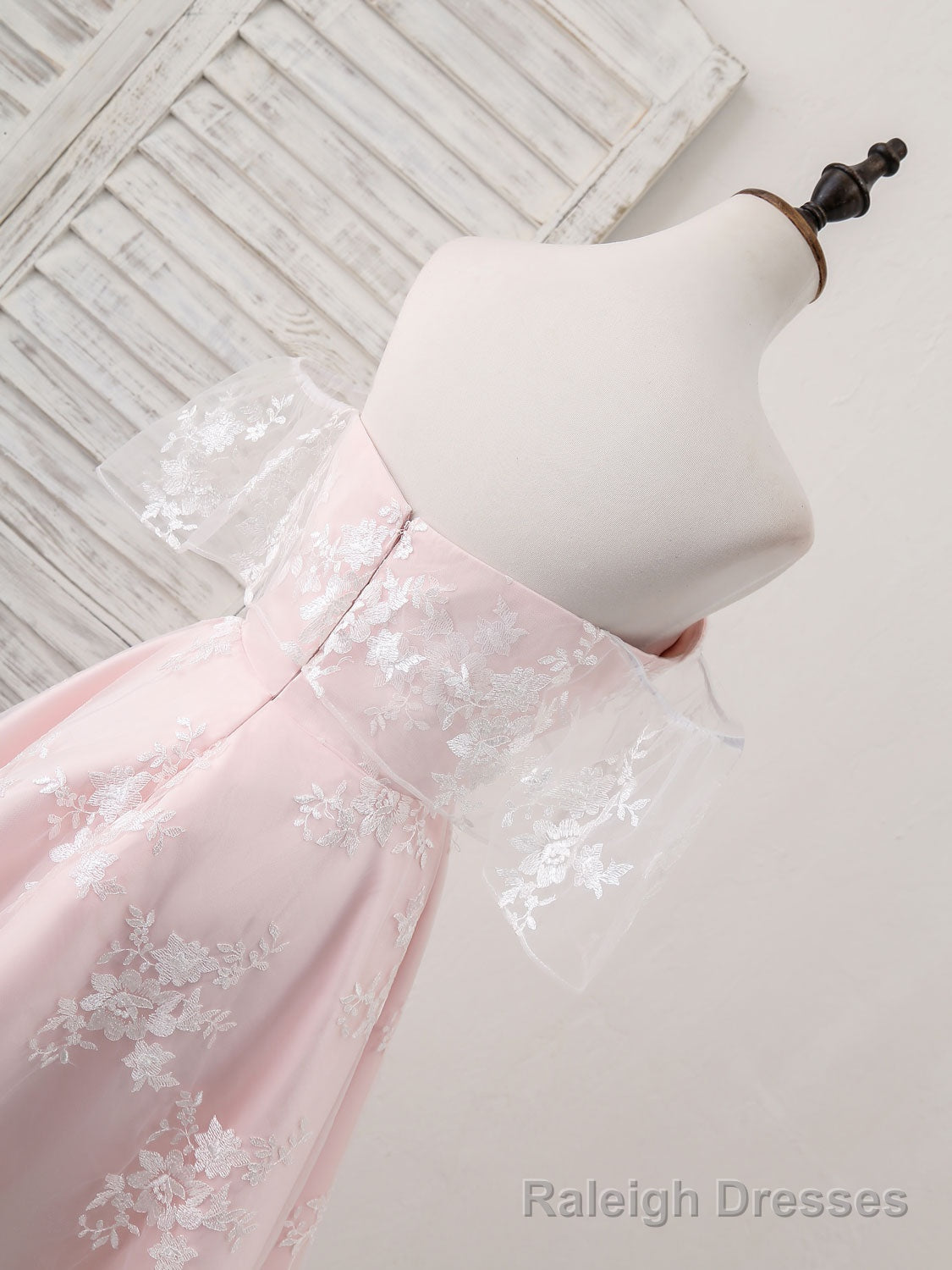 Pink Tulle Sweetheart Lace Short Prom Dress, Pink Homecoming Dress