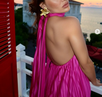 Pink/Green Fashion V-Neck Elegant Long Satin Evening Dress Party Dress Wedding Guest Dress Maternity Dress