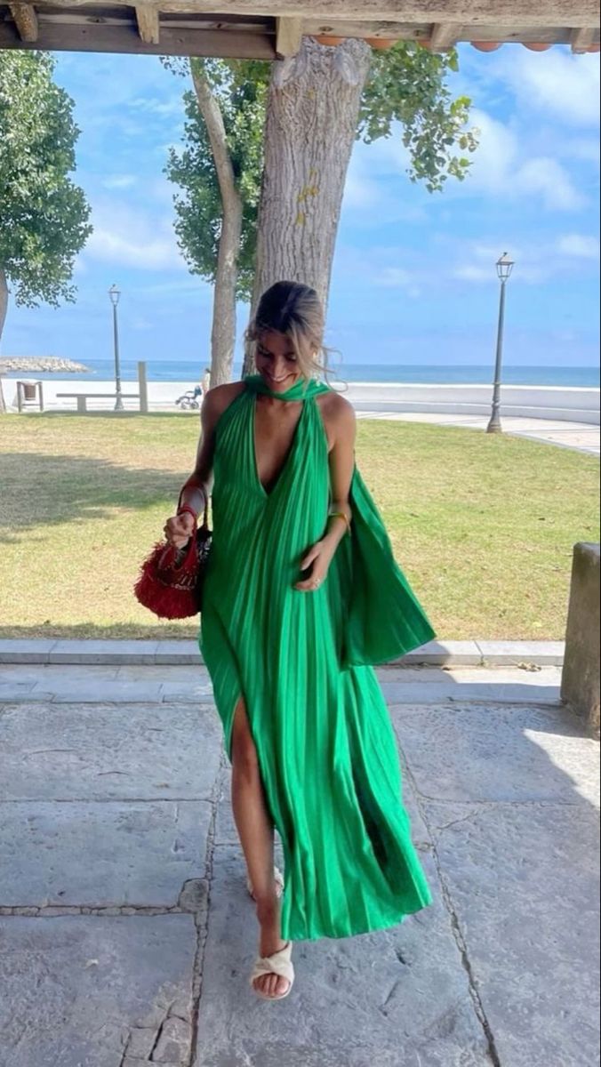 Pink/Green Fashion V-Neck Elegant Long Satin Evening Dress Party Dress Wedding Guest Dress Maternity Dress