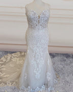Plus Size Lace Wedding Dress Mermaid Sweetheart