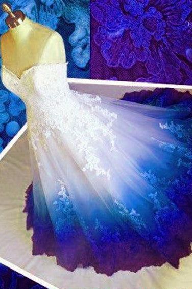 Popular Prom Dress Colored Prom Dresses Sweetheart Appliques Prom Dress Modern Wedding Dresses Secondary image