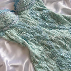 Powder Blue Sparkling Charming Retro Princess Stunning Unique Fashionable Beautiful Elegant Delicate Lace Short Lace Sequin Homecoming Dress Prom Dress Evening Dress Birthday Party Dress Prom Dress