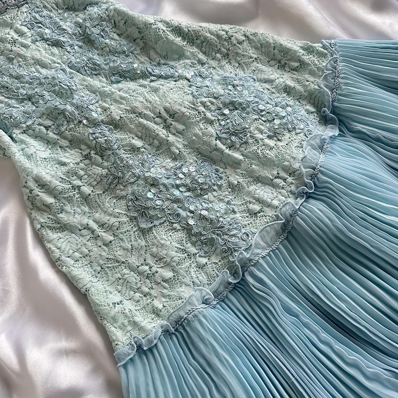 Powder Blue Sparkling Charming Retro Princess Stunning Unique Fashionable Beautiful Elegant Delicate Lace Short Lace Sequin Homecoming Dress Prom Dress Evening Dress Birthday Party Dress Prom Dress