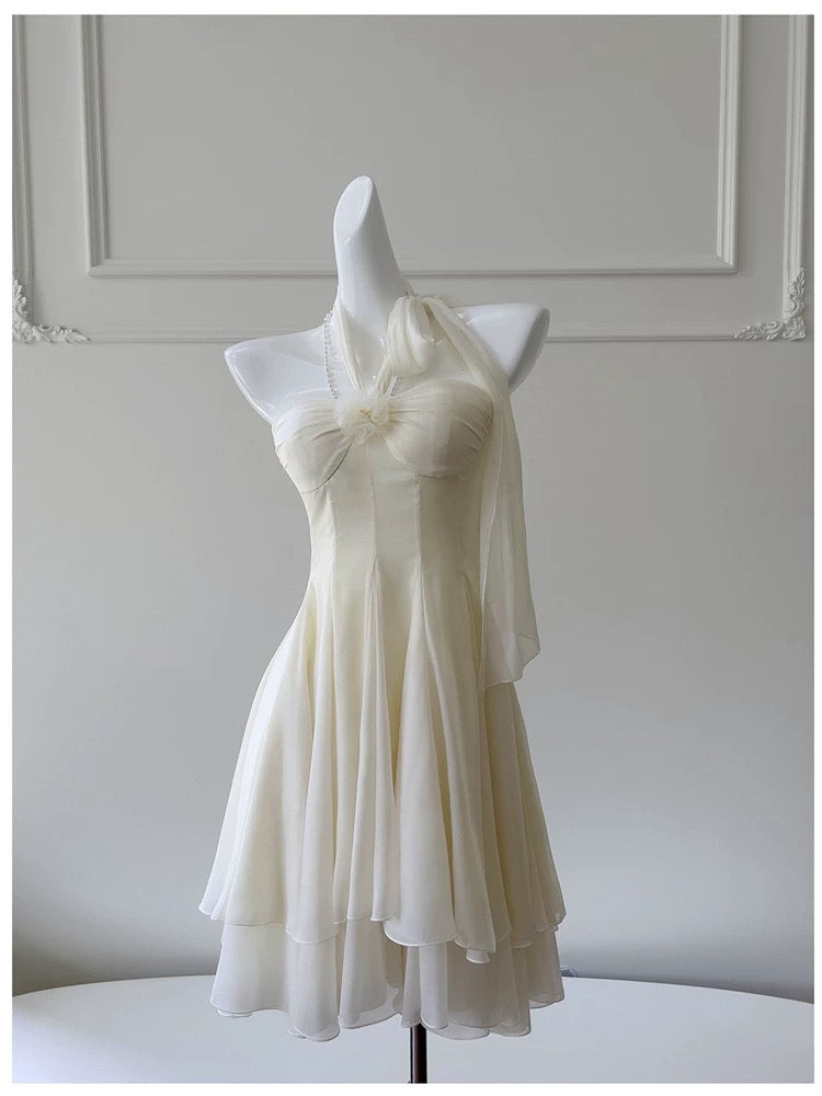 Pretty A-Line Halter Chiffon Short 8Th Grade Homecoming Dresses Summer Middle School Hoco Dress Cocktail Dresses Birthday Outfits