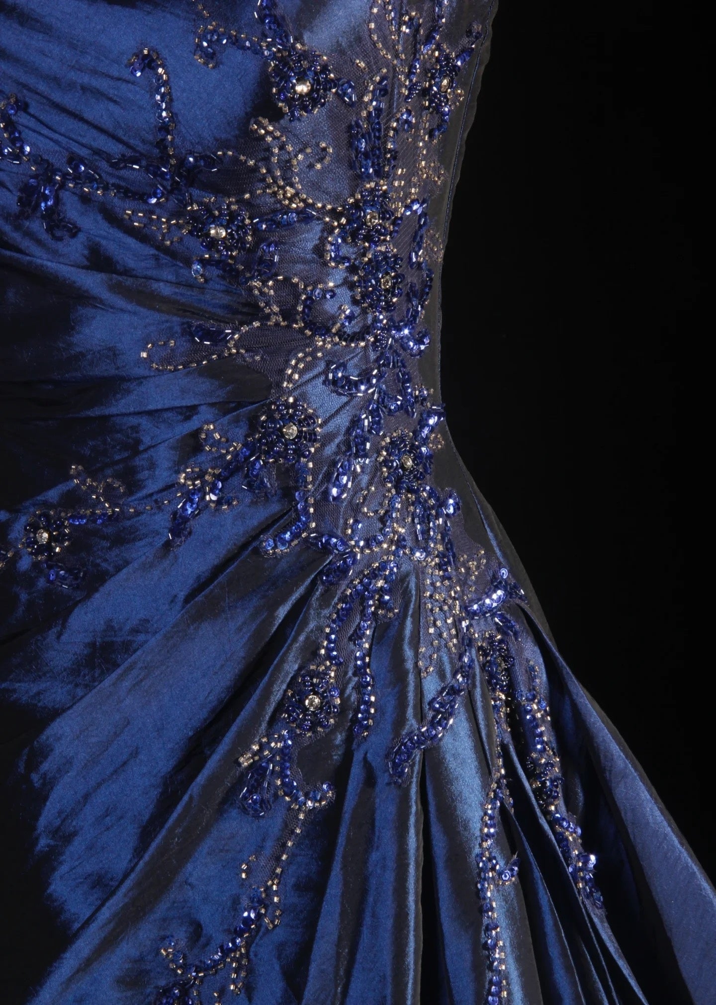 Pretty A-Line Sleeveless Navy Blue Prom Dresses Long Prom Dresses