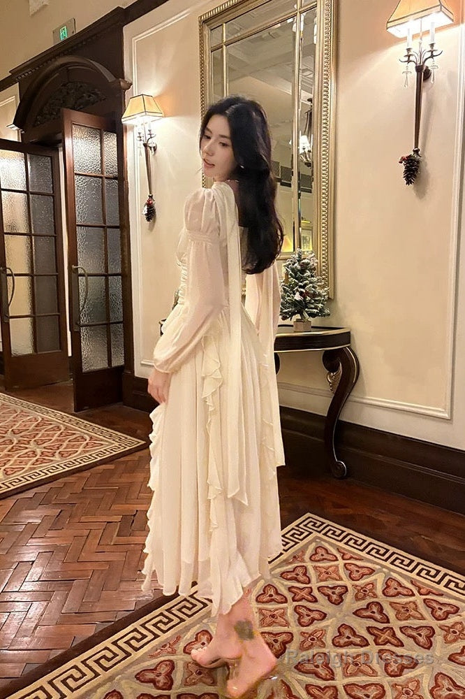 Pretty A Line High Neckline Chiffon Ankle Length Evening Dress Prom Dresses