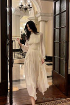 Pretty A Line High Neckline Chiffon Ankle Length Evening Dress Prom Dresses