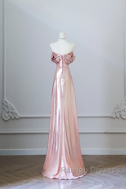 Pretty A Line Off The Shoulder Sequin Pink Long Prom Dresses Evening Gowns