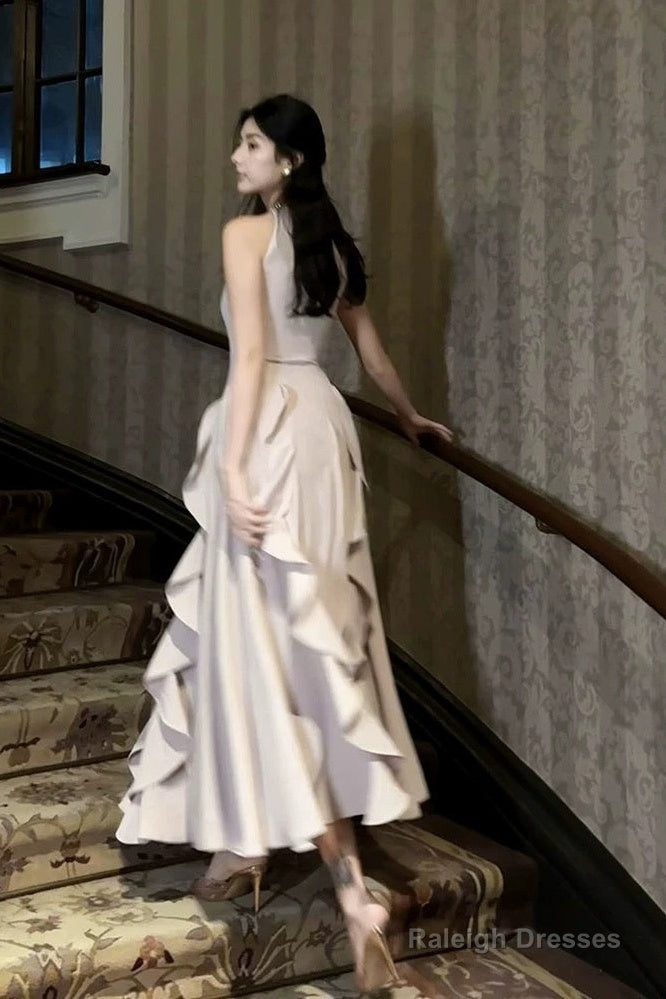 Pretty A Line Ruffles Ankle Length Pink Evening Dress Prom Dresses