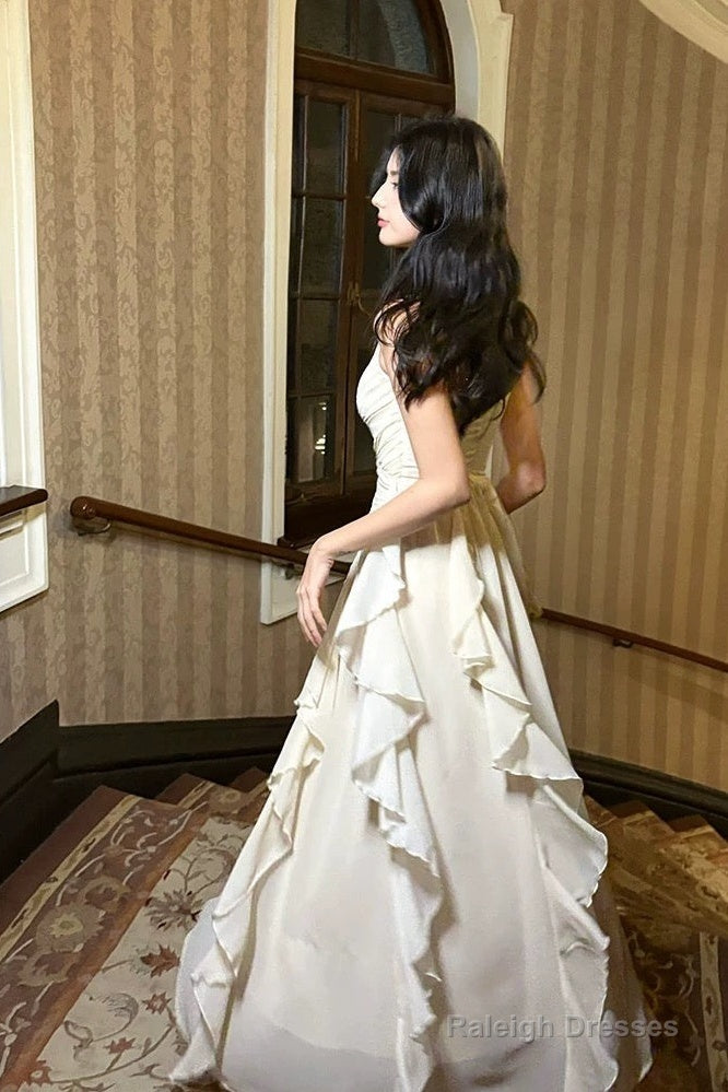 Pretty A Line Spaghetti Straps Chiffon Ankle Length Evening Dress Prom Dresses Secondary image