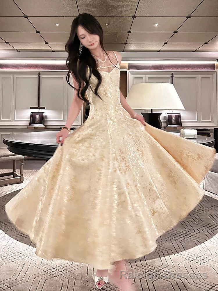 Pretty A Line Spaghetti Straps Lace Satin Prom Dresses Prom Gown