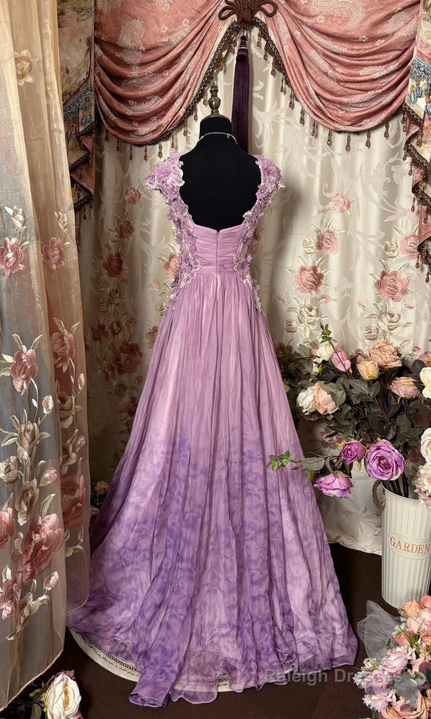Pretty A Line Sweetheart Neckline Long Tulle Lilac Party Dresses Prom Dress Secondary image