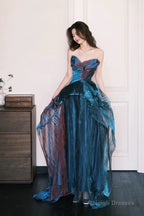 Pretty A Line Sweetheart Ruffles Long Evening Dress Prom Dresses