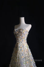 Pretty A Line Sweetheart Tulle Floral Long Prom Dresses Evening Gowns