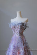 Pretty A-Line Sweetheart Tulle Prom Dress Long Prom Gowns
