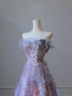 Pretty A Line Sweetheart Tulle Long Prom Dresses Evening Gowns