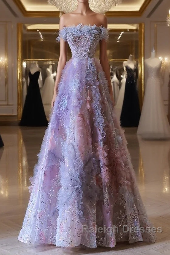 Pretty A Line Sweetheart Tulle Long Prom Dresses Evening Gowns Main image