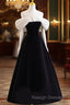 Pretty Ball Gown Off The Shoulder Black Velvet Evening Party Dress Prom Dresses With Flower