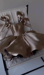 Pretty Ball Gowns Spaghetti Straps Pink Satin Short Mini Prom 8Th Grade Homecoming Dresses Summer Middle School Hoco Dress Birthday Outfits