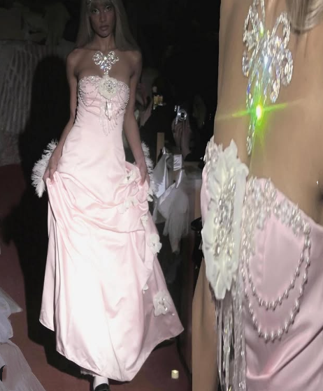 Pretty Ball Gowns Strapless Pink Long Satin Prom Dress Prom Dresses
